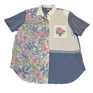 Susan Christopher California Patchwork Floral Blouse Size 18W‎